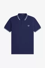 Fred Perry Back Graphic Men’s Polo Shirt French Navy | DSALT5140