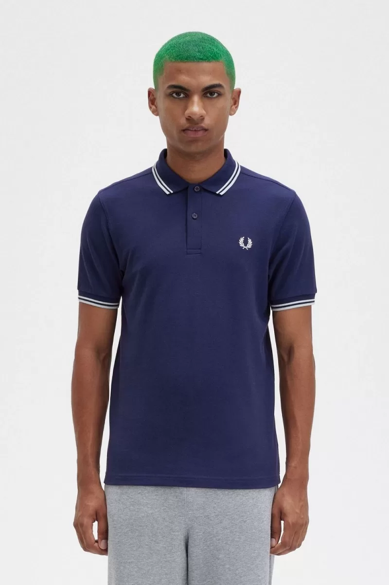 Fred Perry Back Graphic Men’s Polo Shirt French Navy | DSALT5140 Fred Perry Back Graphic Men’s Polo Shirt French Navy | DSALT5140