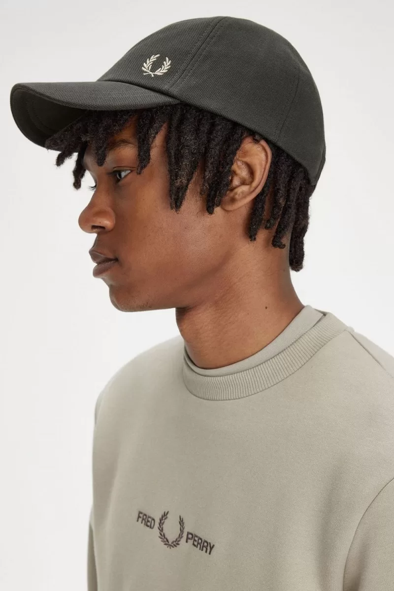 Fred Perry Classic Pique Men’s Caps Field Green Oatmeal | ZWBTQ0738 Fred Perry Classic Pique Men’s Caps Field Green Oatmeal | ZWBTQ0738