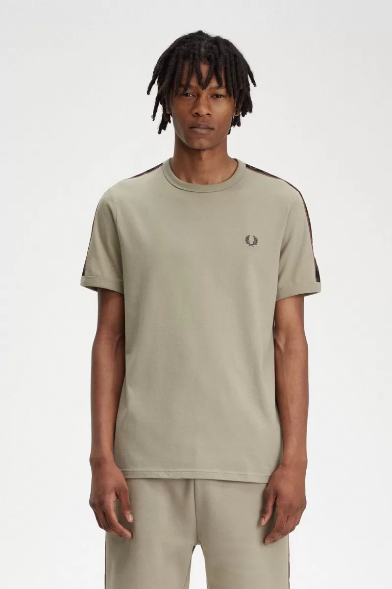 Fred Perry Contrast Tape Ringer Men’s T-Shirt Warm Grey Dark Red | IJOAT5847 Fred Perry Contrast Tape Ringer Men’s T-Shirt Warm Grey Dark Red | IJOAT5847