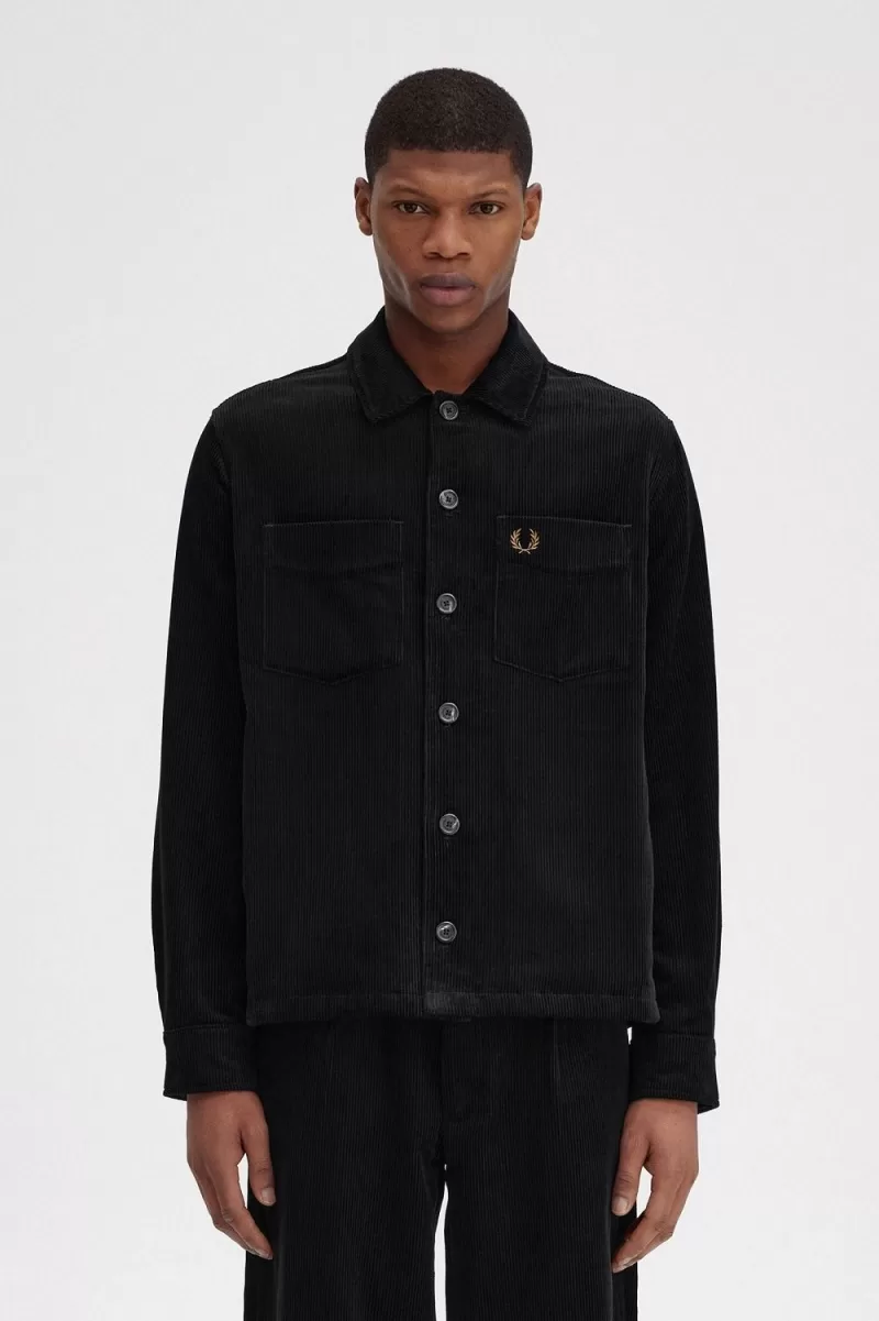 Fred Perry Cord Men’s Shirt Black | ZLURK1798 Fred Perry Cord Men’s Shirt Black | ZLURK1798