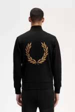 Fred Perry Double Graphic Half Zip Men’s Sweatshirts Black | ZUOBY5624