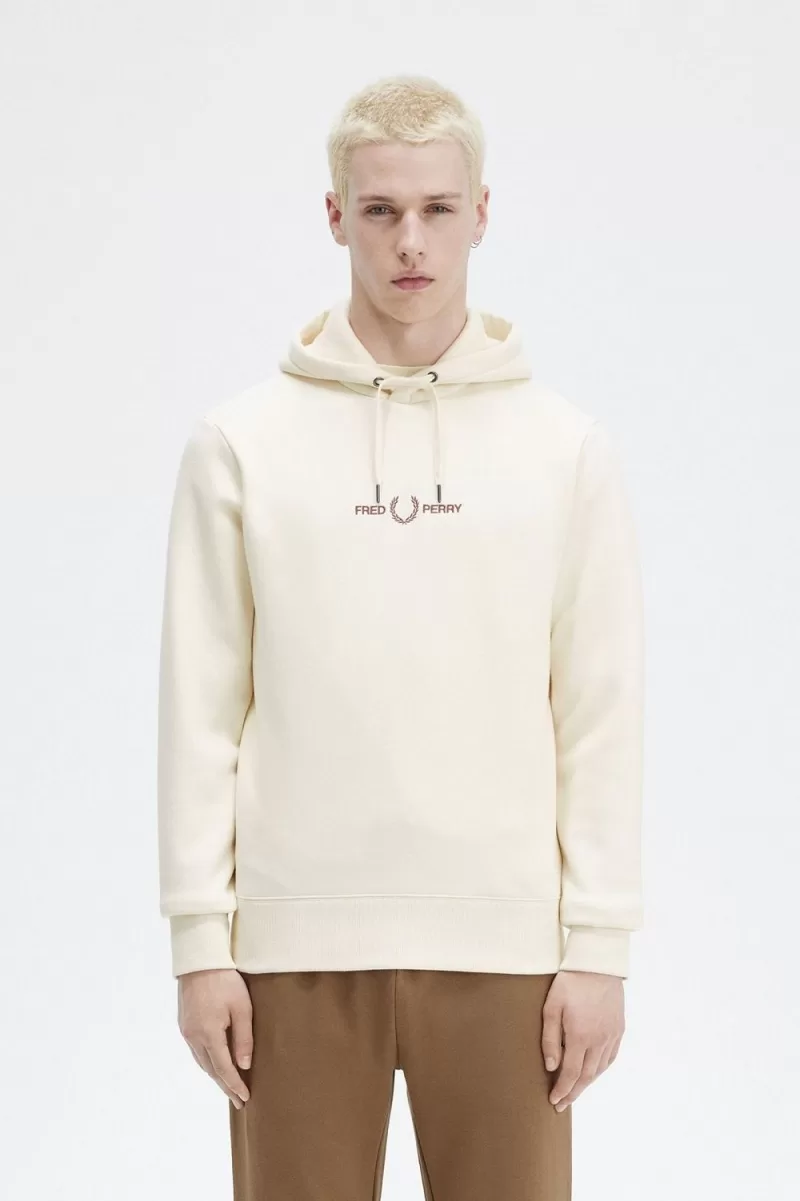 Fred Perry Embroidered Hooded Men’s Sweatshirts Beige | ICTMO4237 Fred Perry Embroidered Hooded Men’s Sweatshirts Beige | ICTMO4237