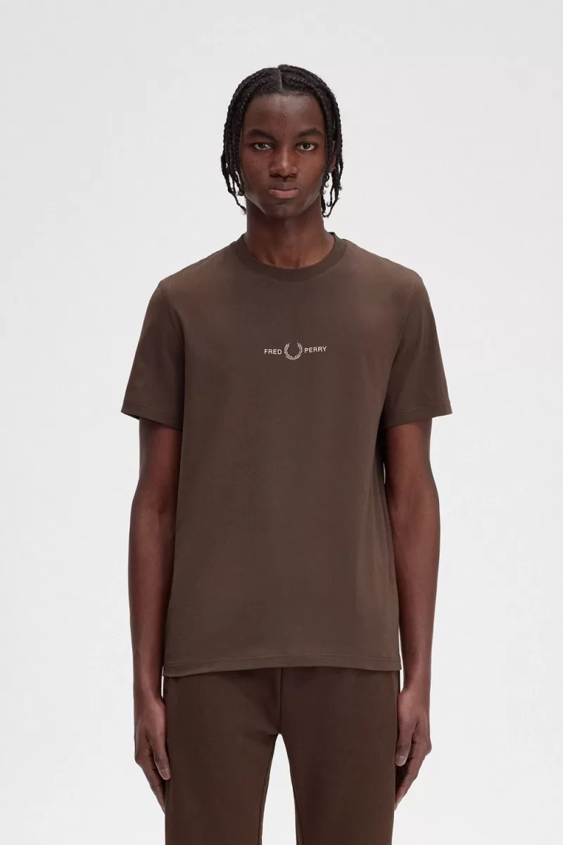 Fred Perry Embroidered Men’s T-Shirt Burnt Tobacco | UOANI1842 Fred Perry Embroidered Men’s T-Shirt Burnt Tobacco | UOANI1842