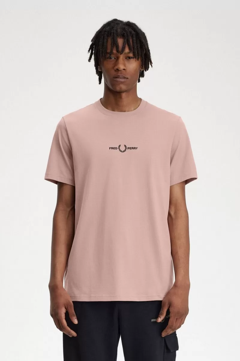Fred Perry Embroidered Men’s T-Shirt Dark Pink | UNFAH6514 Fred Perry Embroidered Men’s T-Shirt Dark Pink | UNFAH6514