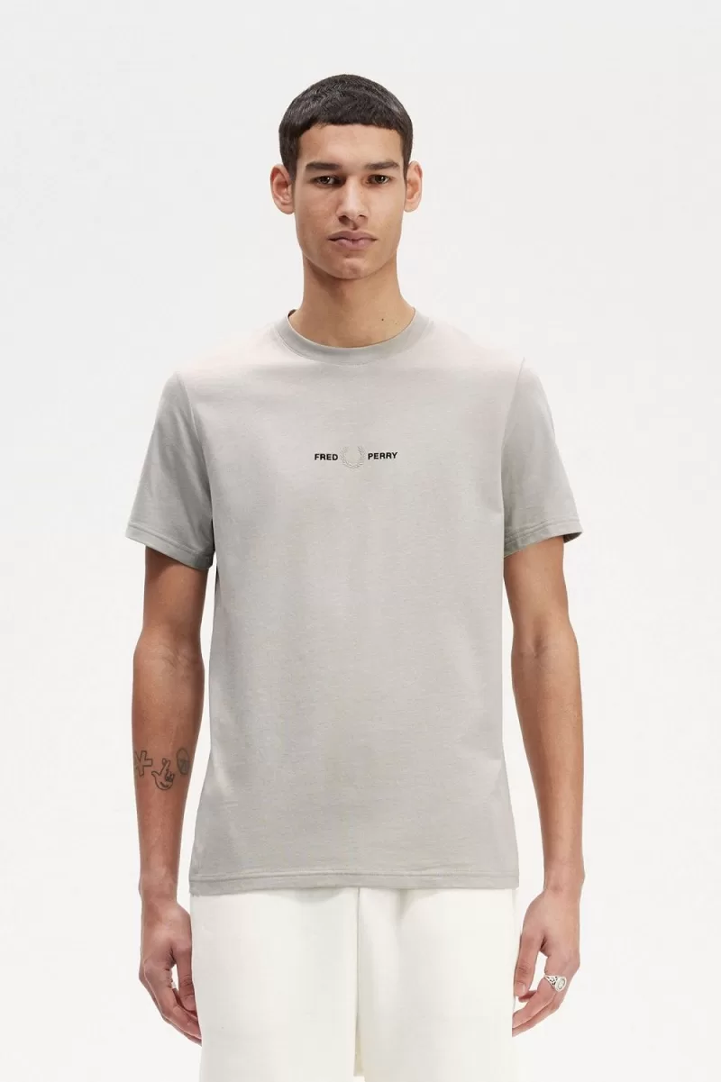 Fred Perry Embroidered Men’s T-Shirt Grey | DWAMX4210 Fred Perry Embroidered Men’s T-Shirt Grey | DWAMX4210