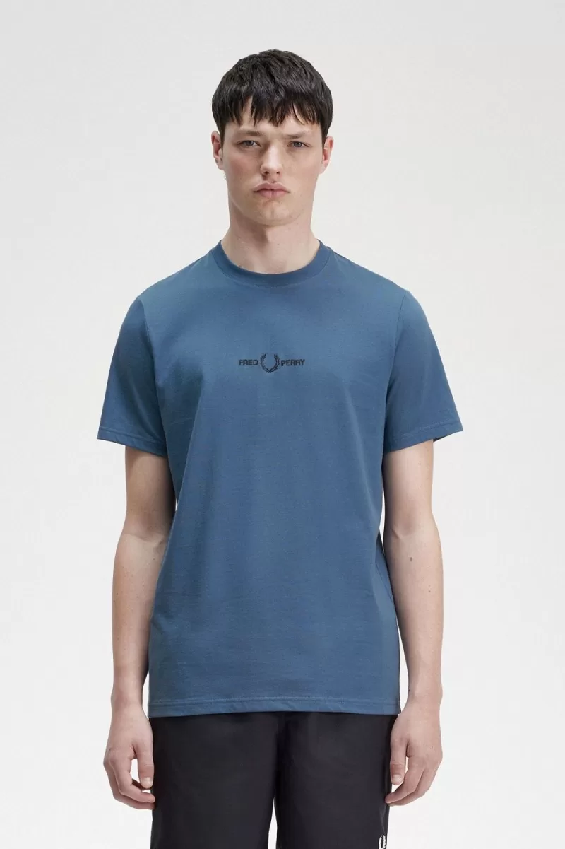 Fred Perry Embroidered Men’s T-Shirt Midnight Blue | QCHYJ9867 Fred Perry Embroidered Men’s T-Shirt Midnight Blue | QCHYJ9867