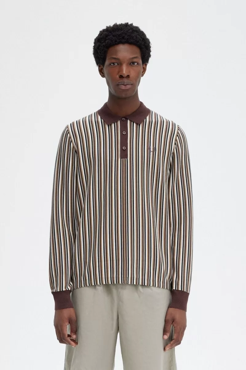 Fred Perry Fine Stripe Knitted Men’s Shirt Dark Red | UTSWN2504 Fred Perry Fine Stripe Knitted Men’s Shirt Dark Red | UTSWN2504