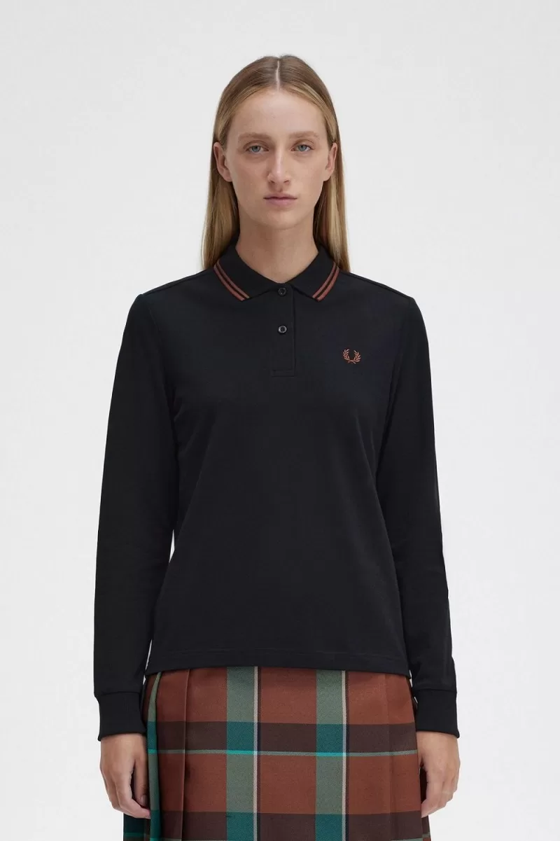 Fred Perry G3636 Women’s Shirt Black Whisky Brown | UGQFM1248 Fred Perry G3636 Women’s Shirt Black Whisky Brown | UGQFM1248