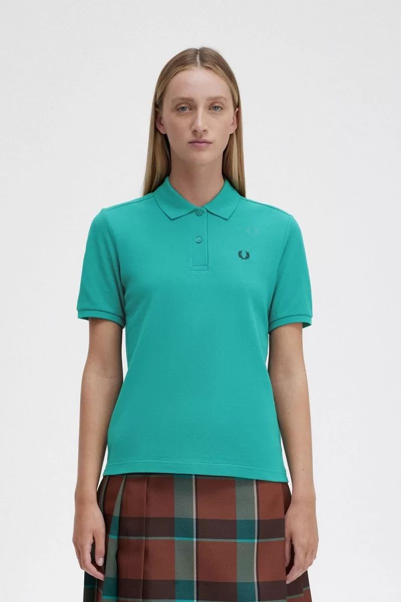 Fred Perry G6000 Women’s Shirt Deep Mint Black | ZCDAG6987 Fred Perry G6000 Women’s Shirt Deep Mint Black | ZCDAG6987