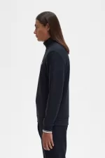 Fred Perry Half Zip Men’s Sweatshirts Black | LXZRO6421