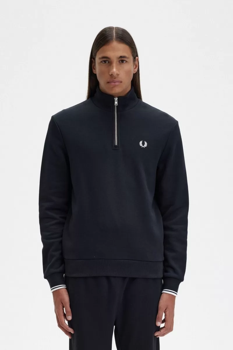 Fred Perry Half Zip Men’s Sweatshirts Black | LXZRO6421 Fred Perry Half Zip Men’s Sweatshirts Black | LXZRO6421