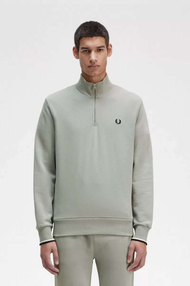 Fred Perry Half Zip Men’s Sweatshirts Grey | XBKPH6438 Fred Perry Half Zip Men’s Sweatshirts Grey | XBKPH6438