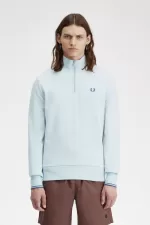 Fred Perry Half Zip Men’s Sweatshirts Light Aqua Midnight Blue | QMWVD5136