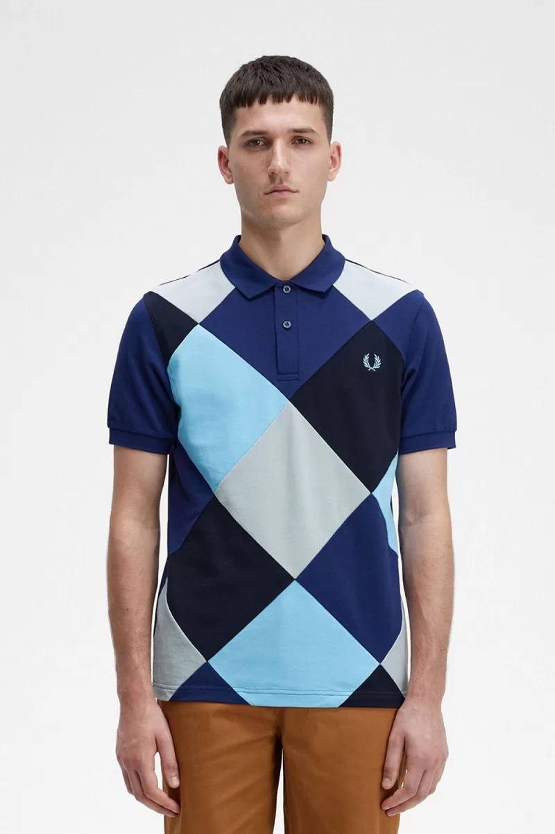 Fred Perry Harlequin Men’s Polo Shirt French Navy | GPFKB1620 Fred Perry Harlequin Men’s Polo Shirt French Navy | GPFKB1620
