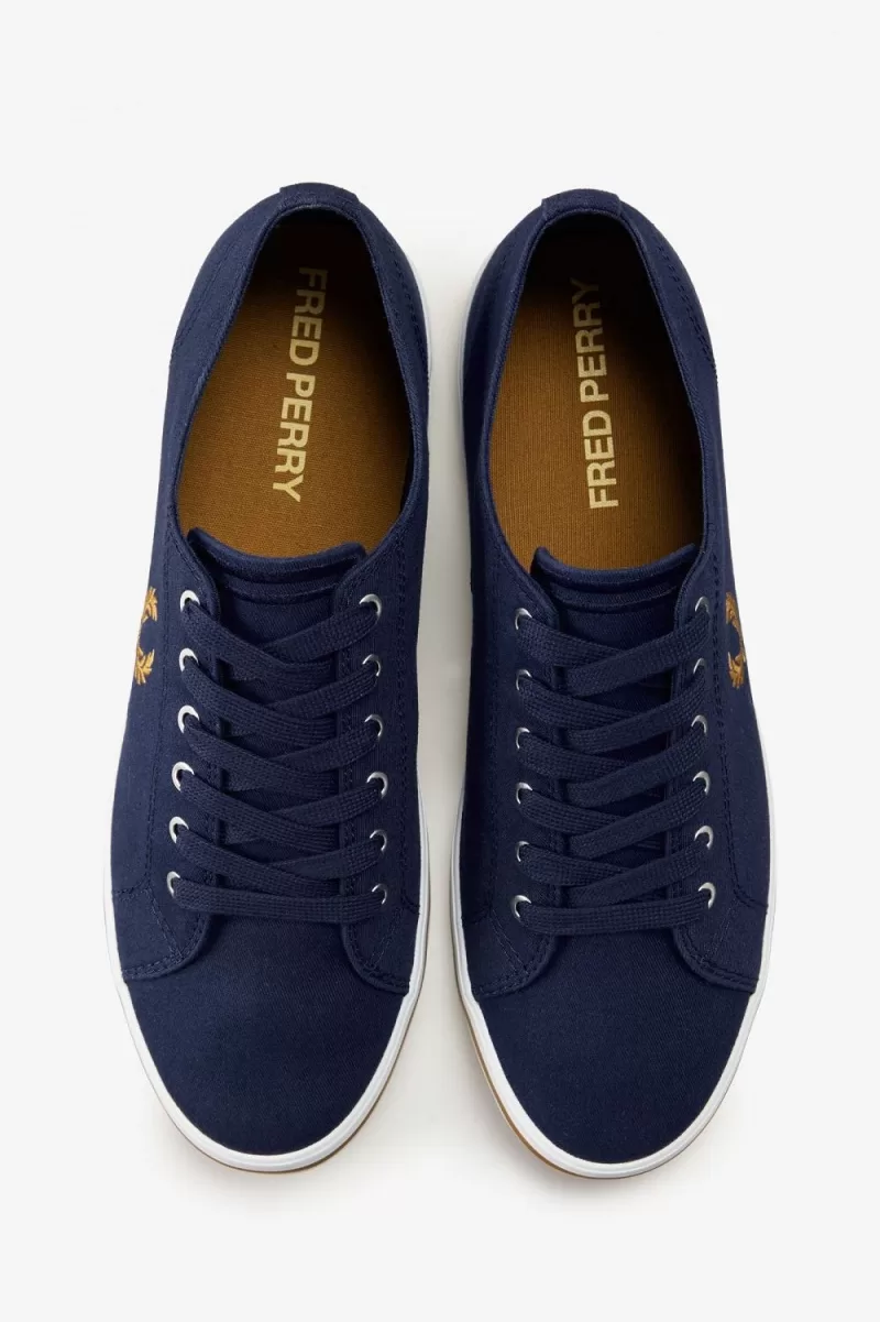 Fred Perry Kingston Mens Plimsolls French Navy TVOXI7483 1 - Fred Perry Kingston Men's Plimsolls French Navy | TVOXI7483