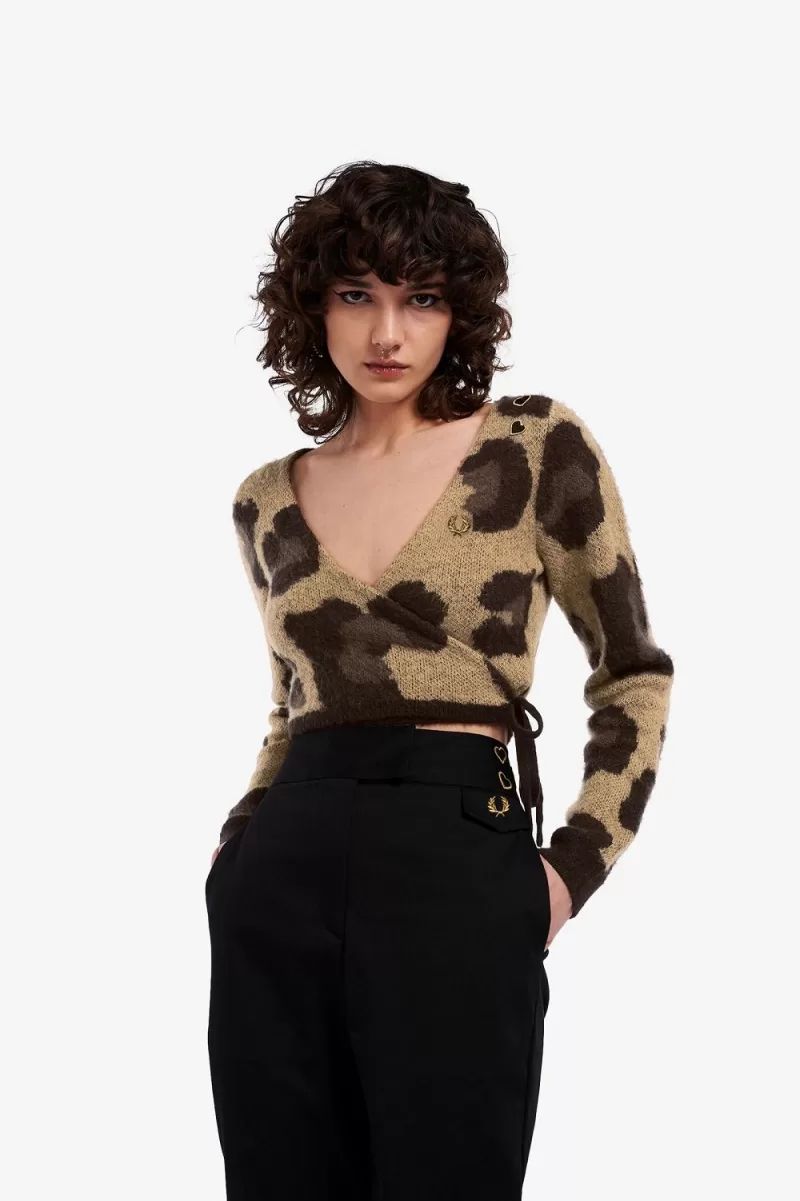 Fred Perry Leopard Wrap Women’s Cardigan Tonal Leopard | EAYKJ1648 Fred Perry Leopard Wrap Women’s Cardigan Tonal Leopard | EAYKJ1648