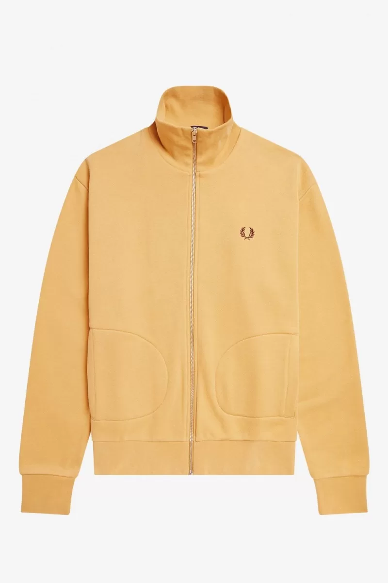 Fred Perry Loopback Men’s Track Jackets Khaki | SYEBC6287 Fred Perry Loopback Men’s Track Jackets Khaki | SYEBC6287