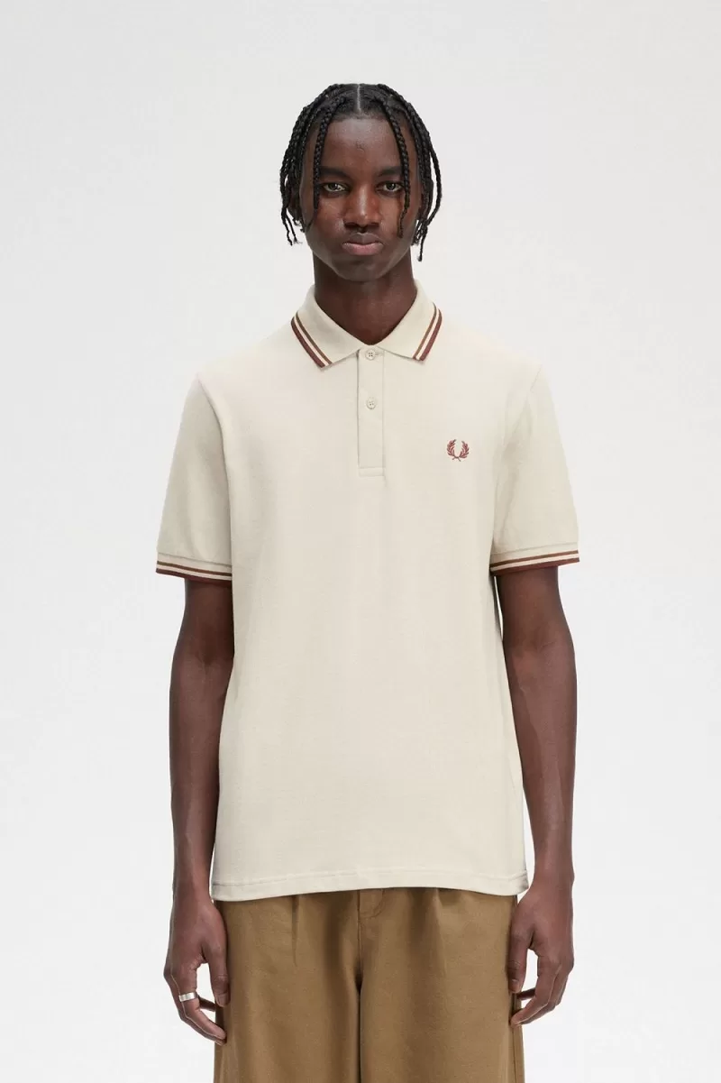Fred Perry M12 Men’s Shirt Oatmeal Dark Coffee Whisky Brown | PGLZY5976 Fred Perry M12 Men’s Shirt Oatmeal Dark Coffee Whisky Brown | PGLZY5976