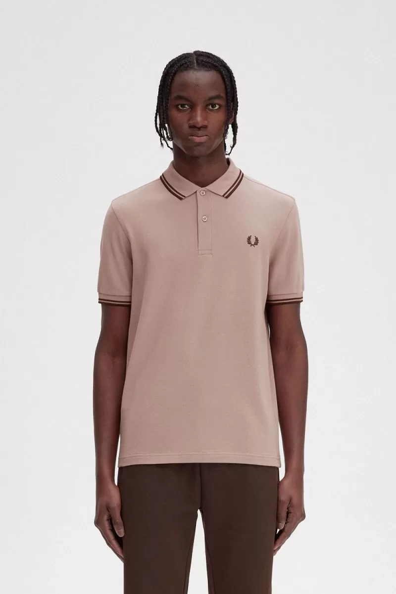 Fred Perry M3600 Men’s Shirt Dark Pink Burnt Tobacco | CQMWB1923 Fred Perry M3600 Men’s Shirt Dark Pink Burnt Tobacco | CQMWB1923