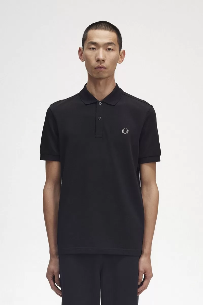 Fred Perry M6000 Mens Shirt Black Chrome YODAG5928 - Fred Perry M6000 Men's Shirt Black Chrome | YODAG5928