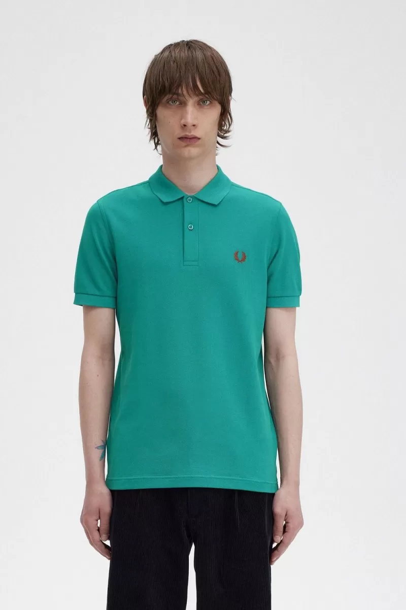 Fred Perry M6000 Men’s Shirt Deep Mint Whisky Brown | LIKFX8514 Fred Perry M6000 Men’s Shirt Deep Mint Whisky Brown | LIKFX8514