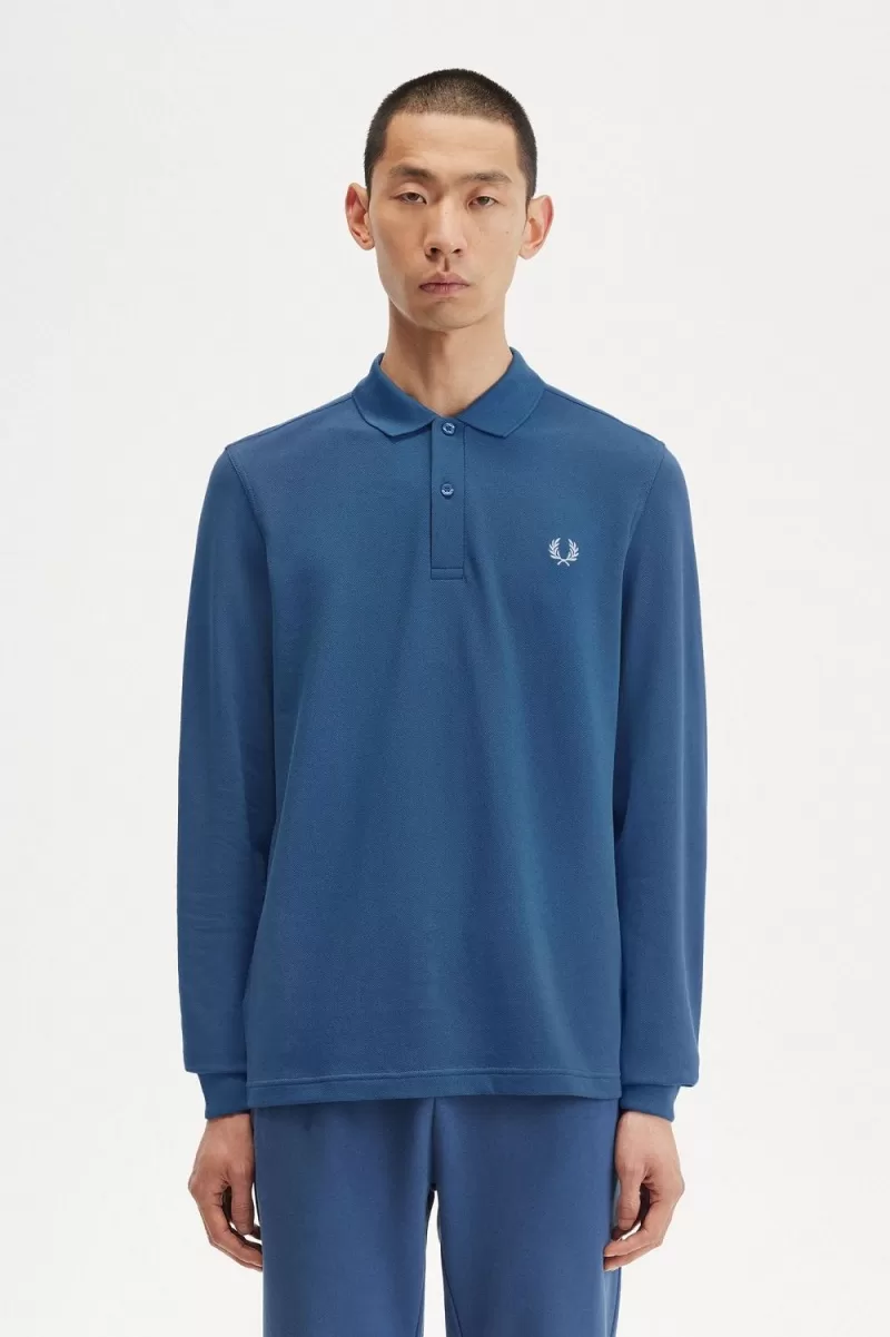 Fred Perry M6006 Men’s Shirt Midnight Blue Light Aqua | ZWHSM6403 Fred Perry M6006 Men’s Shirt Midnight Blue Light Aqua | ZWHSM6403
