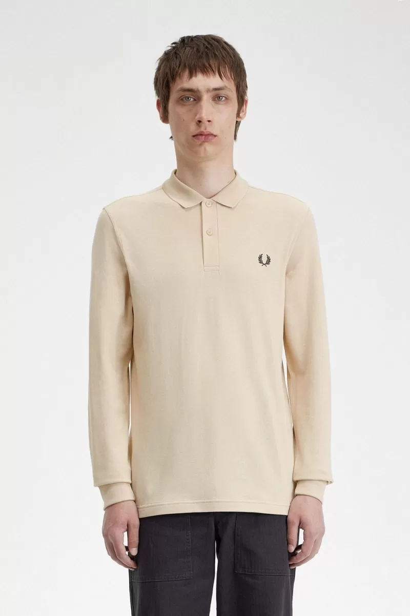 Fred Perry M6006 Men’s Shirt Oatmeal Black | YSVTD2569 Fred Perry M6006 Men’s Shirt Oatmeal Black | YSVTD2569