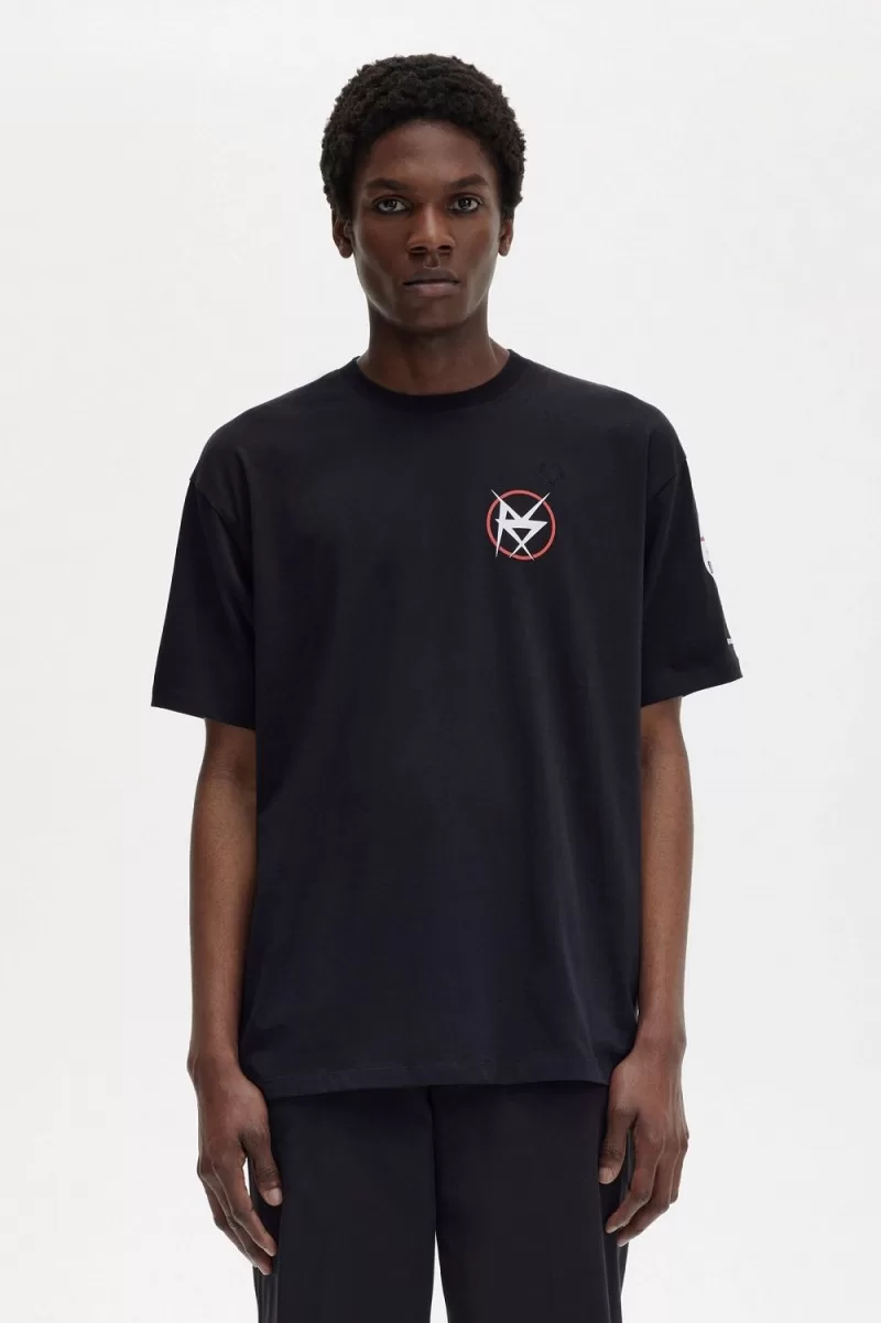 Fred Perry Printed Men’s T-Shirt Black | GDAOF9257 Fred Perry Printed Men’s T-Shirt Black | GDAOF9257