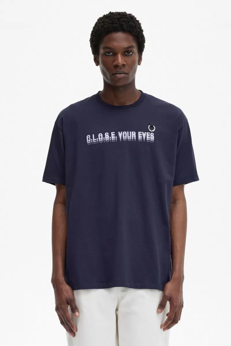 Fred Perry Printed Men’s T-Shirt Navy Blue | DSXTK2693 Fred Perry Printed Men’s T-Shirt Navy Blue | DSXTK2693