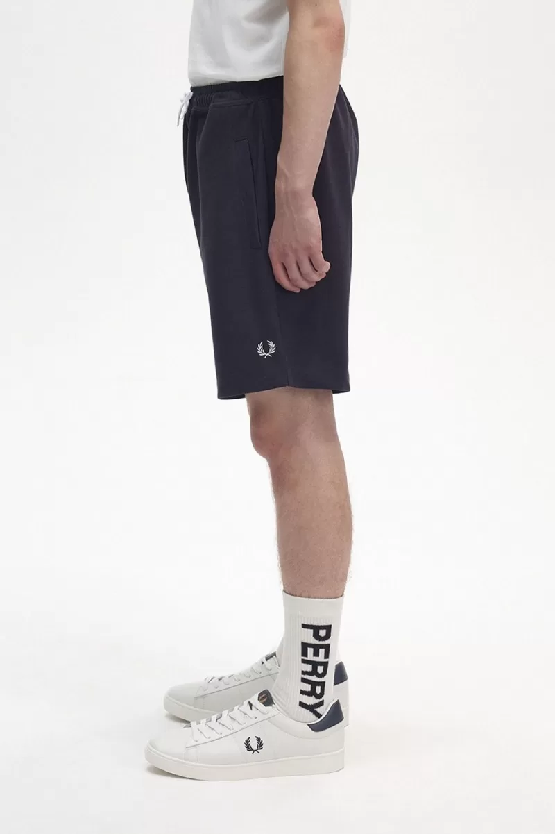 Fred Perry Reverse Tricot Mens Shorts Navy DHSUR0648 1 - Fred Perry Reverse Tricot Men's Shorts Navy | DHSUR0648