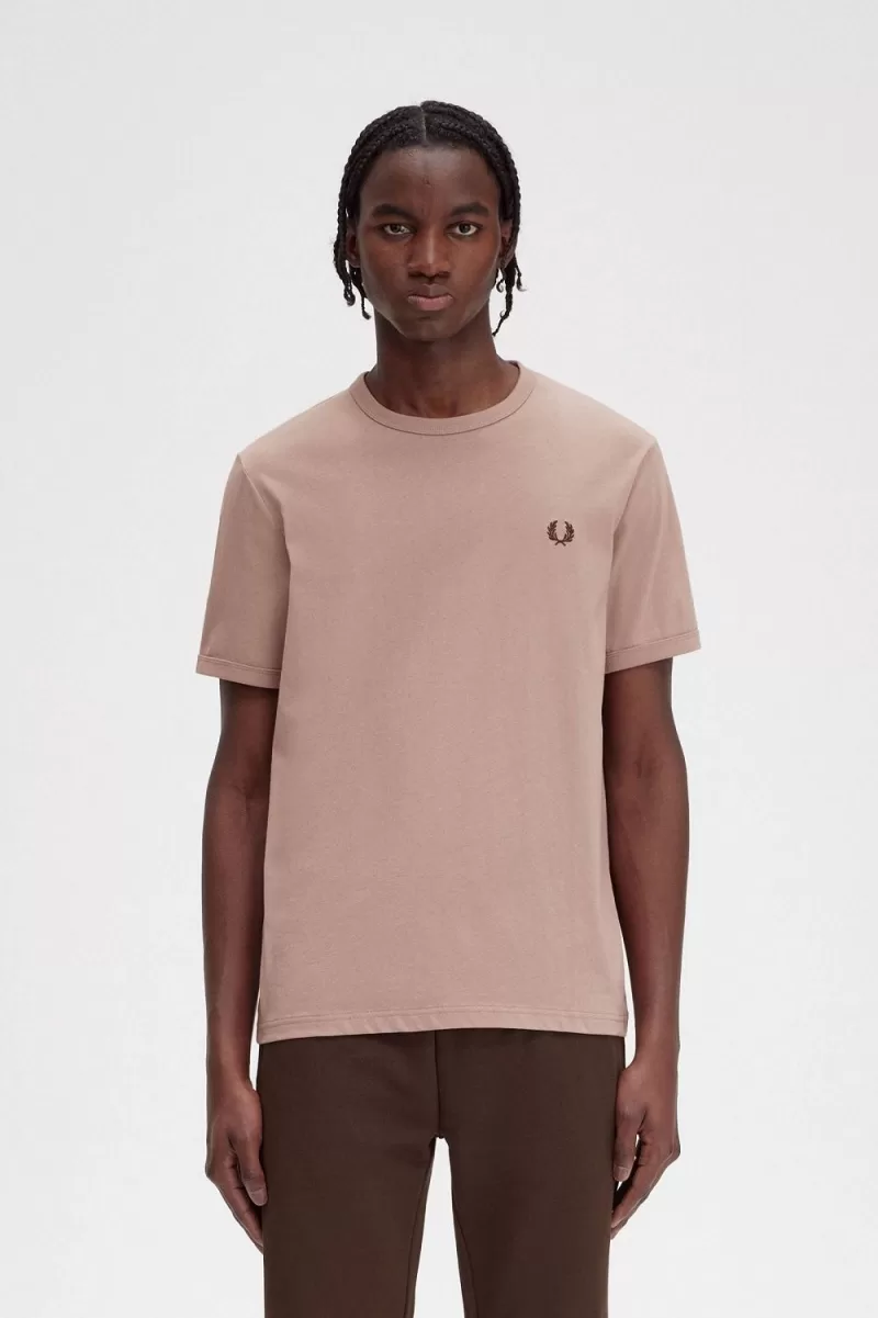 Fred Perry Ringer Men’s T-Shirt Dark Pink | XSRBH4380 Fred Perry Ringer Men’s T-Shirt Dark Pink | XSRBH4380