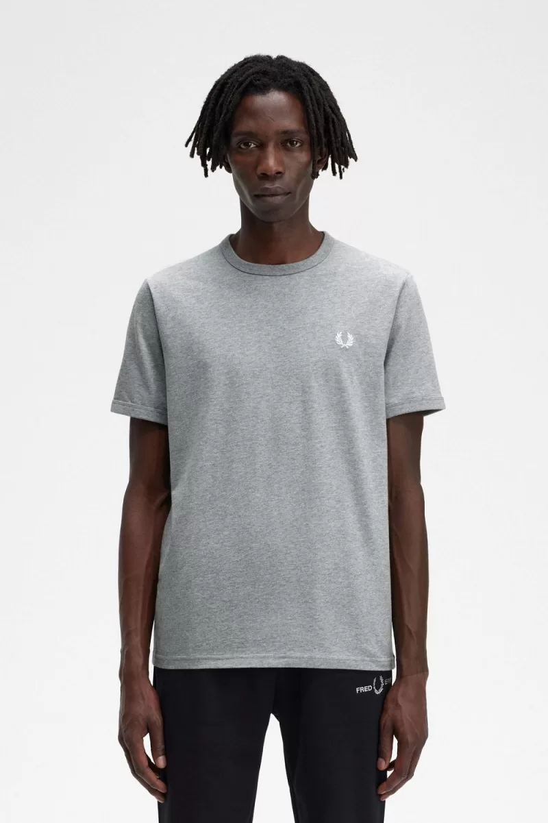 Fred Perry Ringer Men’s T-Shirt Grey | IJNLC4859 Fred Perry Ringer Men’s T-Shirt Grey | IJNLC4859