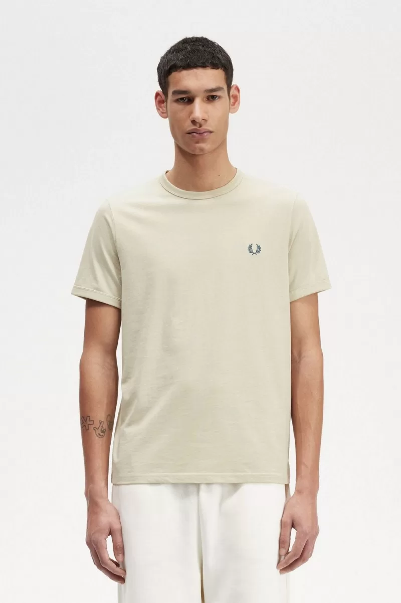 Fred Perry Ringer Men’s T-Shirt Light Mint | WIOCS1530 Fred Perry Ringer Men’s T-Shirt Light Mint | WIOCS1530