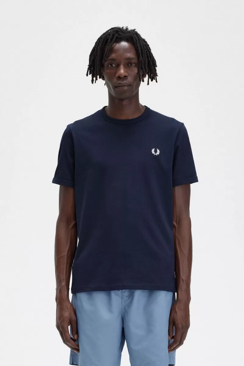 Fred Perry Ringer Men’s T-Shirt Navy | WBNCK6905 Fred Perry Ringer Men’s T-Shirt Navy | WBNCK6905