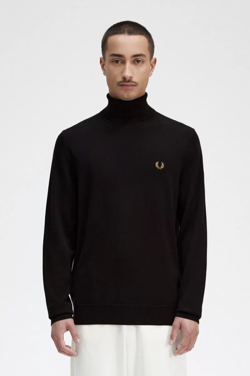 Fred Perry Roll Neck Men’s Jumper Navy | PVTOC1962 Fred Perry Roll Neck Men’s Jumper Navy | PVTOC1962