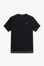 Fred Perry Sheer Trim Piqué Women’s T-Shirt Black | INADH4935