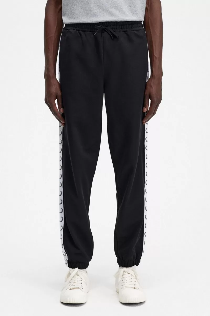 Fred Perry Taped Track Mens Pants Black JWDCQ3790 1 - Fred Perry Taped Track Men's Pants Black | JWDCQ3790