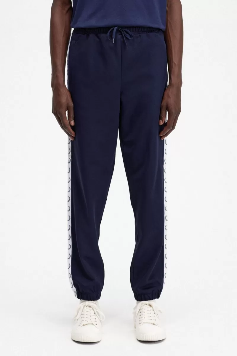 Fred Perry Taped Track Mens Pants Carbon Blue CJBNS5036 1 - Fred Perry Taped Track Men's Pants Carbon Blue | CJBNS5036
