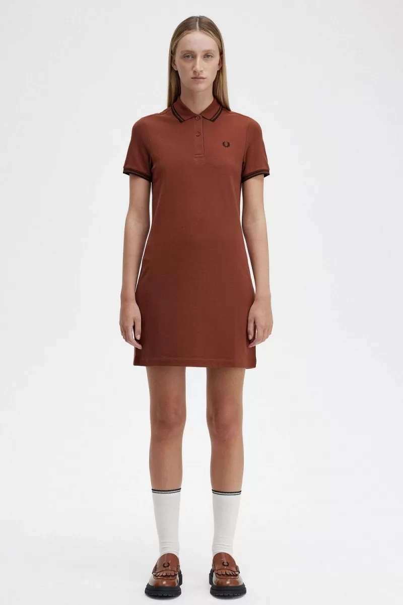 Fred Perry Twin Tipped Shirt Women’s Dress Whisky Brown Black | VWRLH6189 Fred Perry Twin Tipped Shirt Women’s Dress Whisky Brown Black | VWRLH6189
