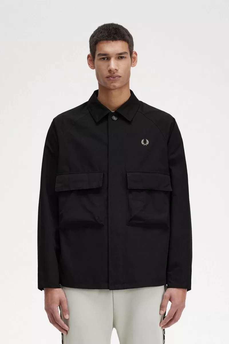 Fred Perry Utility Men’s Shirt Black | QOGWA5194 Fred Perry Utility Men’s Shirt Black | QOGWA5194