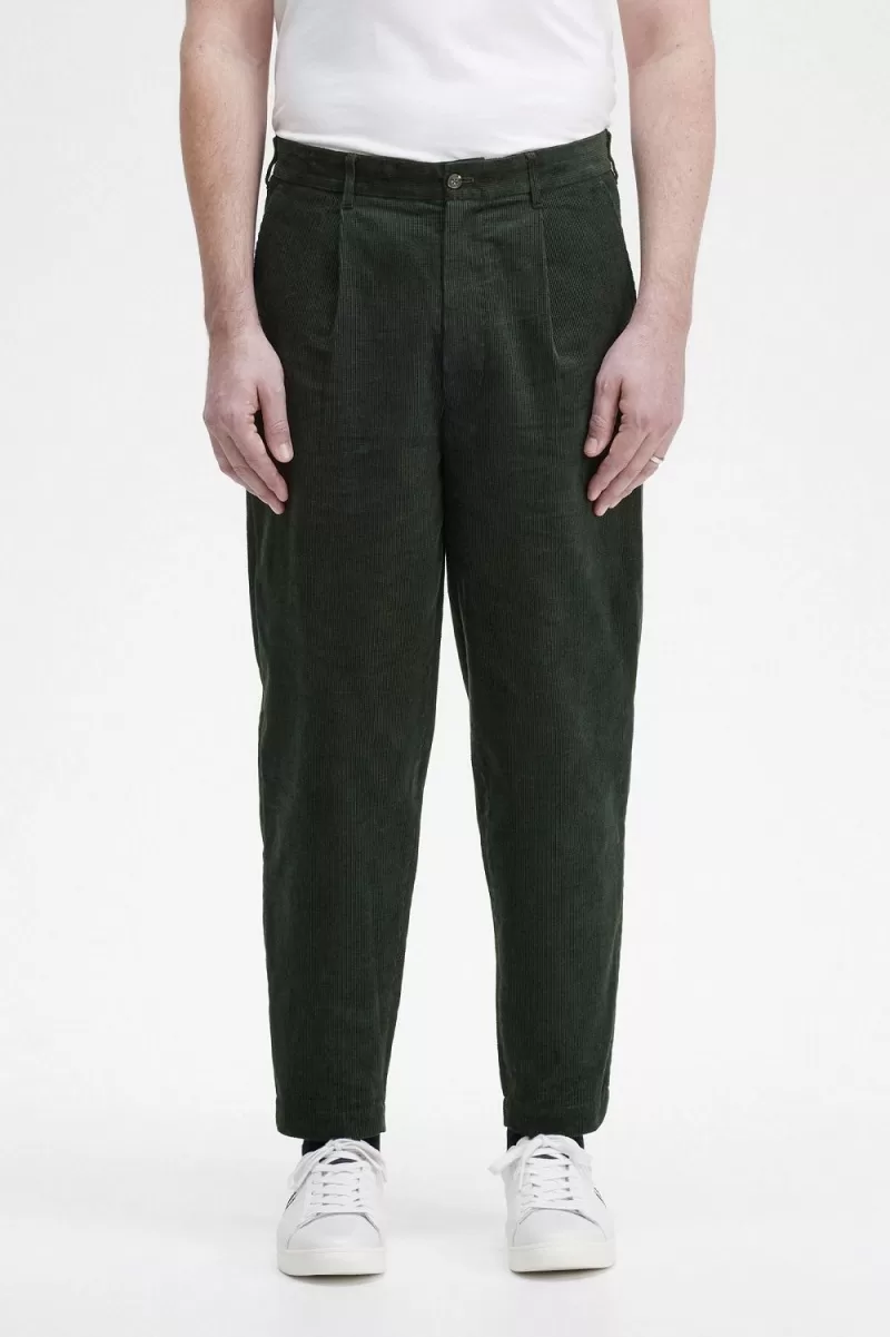 Fred Perry Waffle Cord Tapered Men’s Pants Night Green | WKZAX1365 Fred Perry Waffle Cord Tapered Men’s Pants Night Green | WKZAX1365