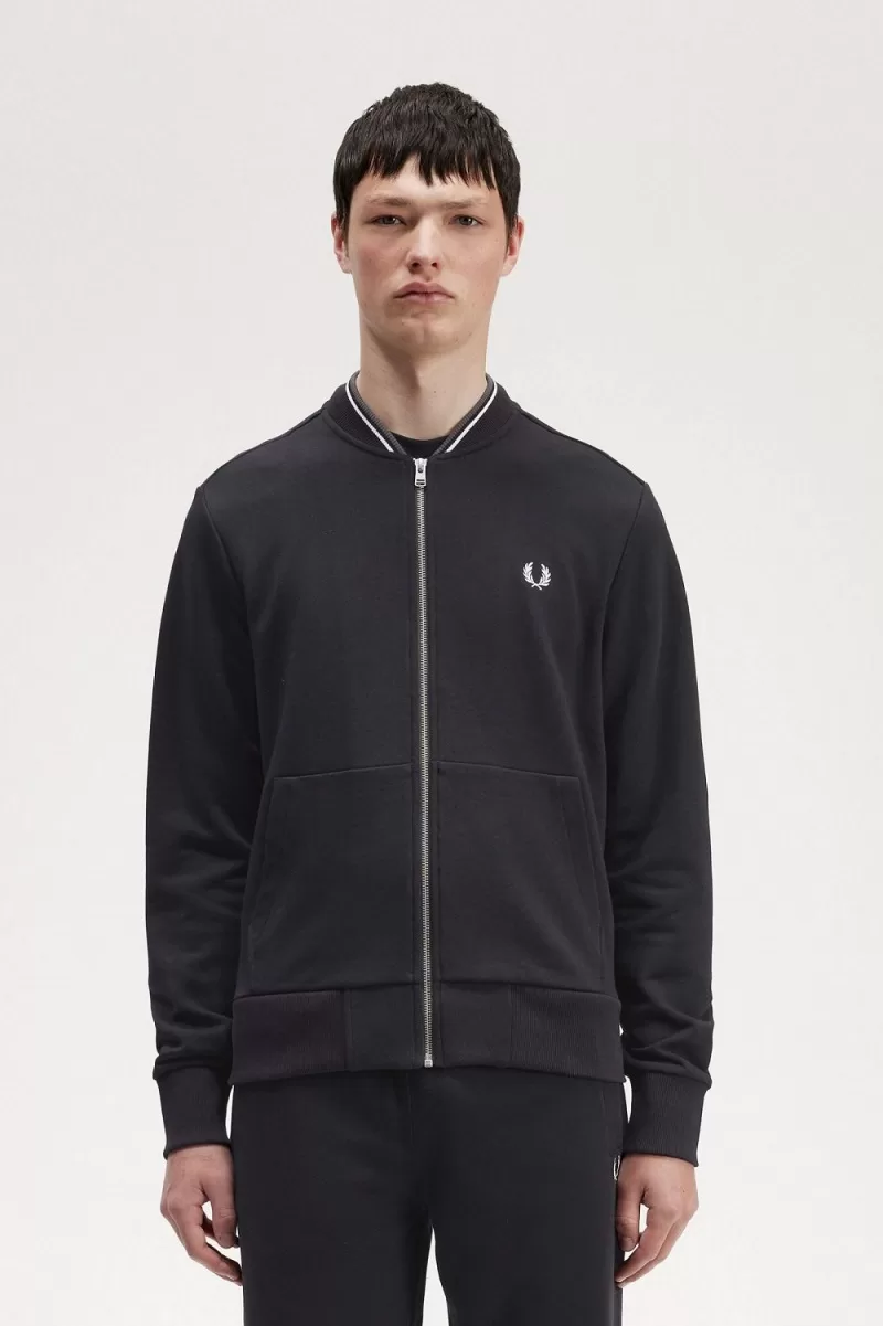 Fred Perry Zip Through Men’s Sweatshirts Black | TQSNX6148 Fred Perry Zip Through Men’s Sweatshirts Black | TQSNX6148